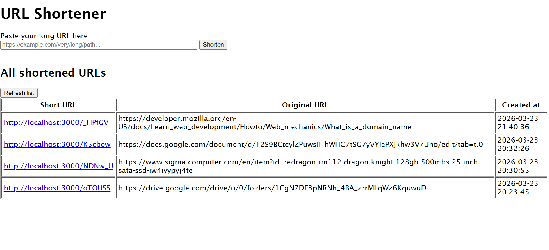 URL shortener project thumbnail